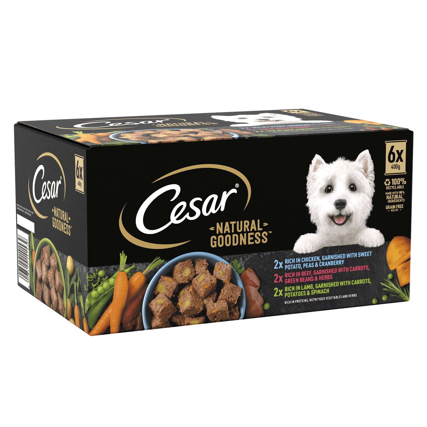 Cesar Tin Nat Goodness Mix Loaf 6x400g - North East Pet Shop Cesar