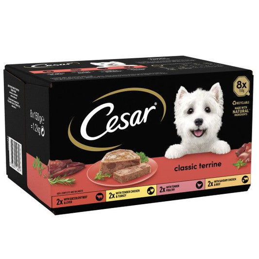 Cesar Tray Classic Terrine Mix 3x8x150g - North East Pet Shop Cesar