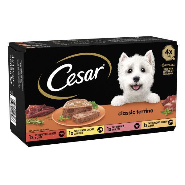 Cesar Tray Classic Terrine Selec4x4x150g - North East Pet Shop Cesar