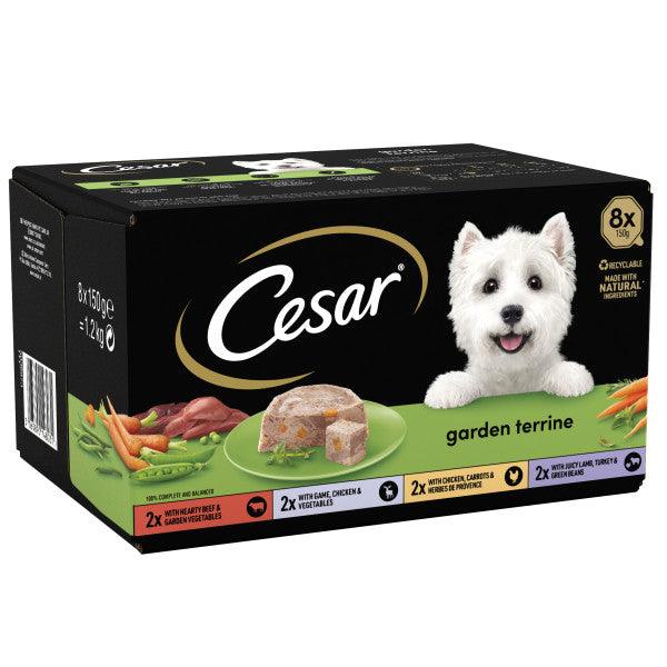 Cesar Tray Garden Terrine M CIL 3x8x150g - North East Pet Shop Cesar