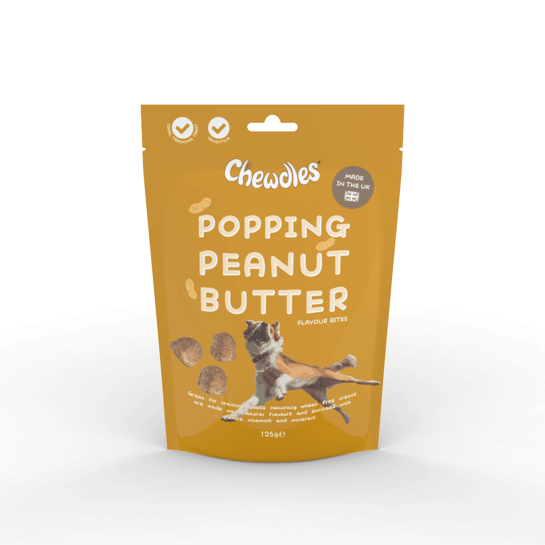 Chewdles Popping Peanut Butter Bites 5 x 125g - North East Pet Shop Pointer