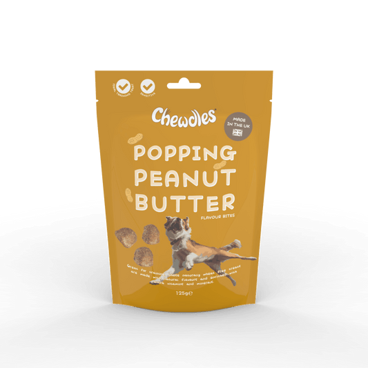 Chewdles Popping Peanut Butter Bites 5 x 125g - North East Pet Shop Pointer