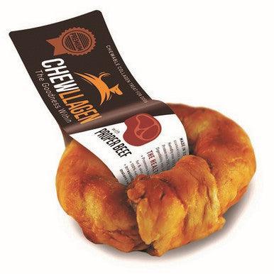 Chewllagen Collagen Beef Flavour Donut 3.5 Inch Dog Chew - North East Pet Shop Chewllagen