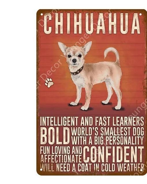 Chihuahua Dog Tin Sign - North East Pet Shop Dog Shack UK