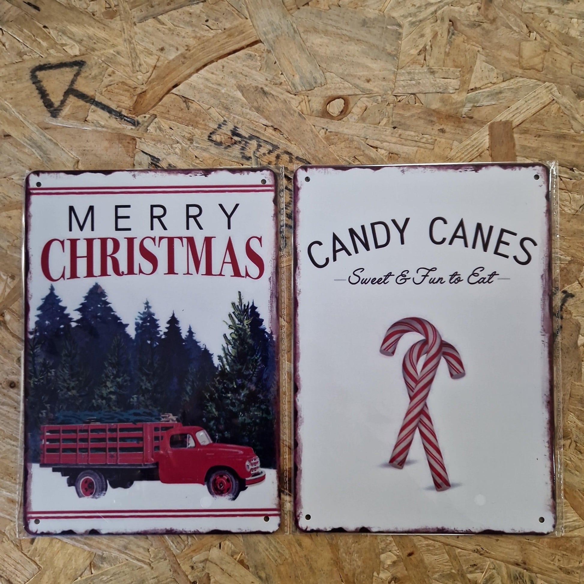 Christmas Tin Sign - North East Pet Shop Dog Shack UK