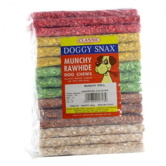 Classic Munchy Rolls Assorted Colours 50 x 15cm - North East Pet Shop Classic