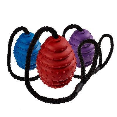 Classic Rubber Oval Ball on Rope 6x100mm - North East Pet Shop Classic