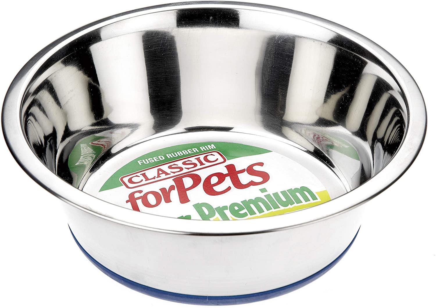 Classic S Steel Non-Slip Dish 6x8.5" - North East Pet Shop Classic