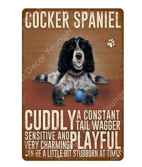 Cocker Spaniel Dog Tin Sign - North East Pet Shop Dog Shack UK