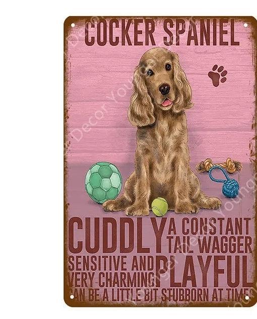 Cocker Spaniel Dog Tin Sign - North East Pet Shop Dog Shack UK