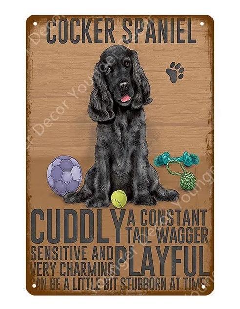 Cocker Spaniel Dog Tin Sign - North East Pet Shop Dog Shack UK