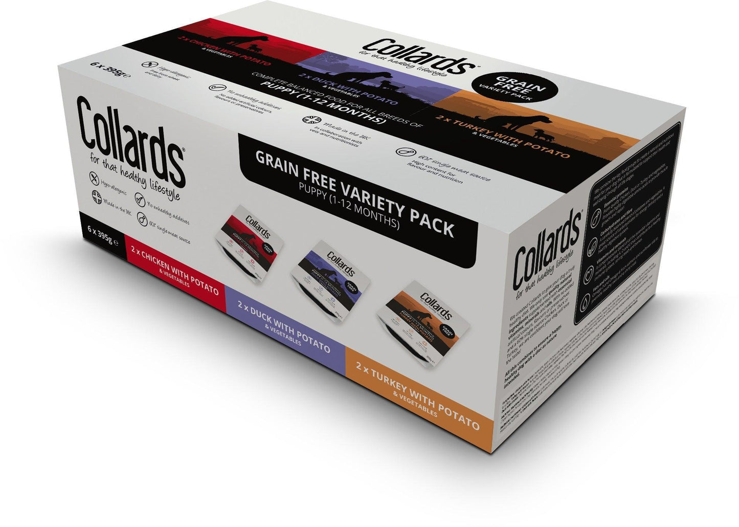 Collards Puppy Grain Free Poultry Potato & Veg 18 x 395g - North East Pet Shop Collards