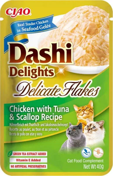 Dashi Delights Delicate Flakes Chicken with Tuna & Scallop Recipe - North East Pet Shop Dashi