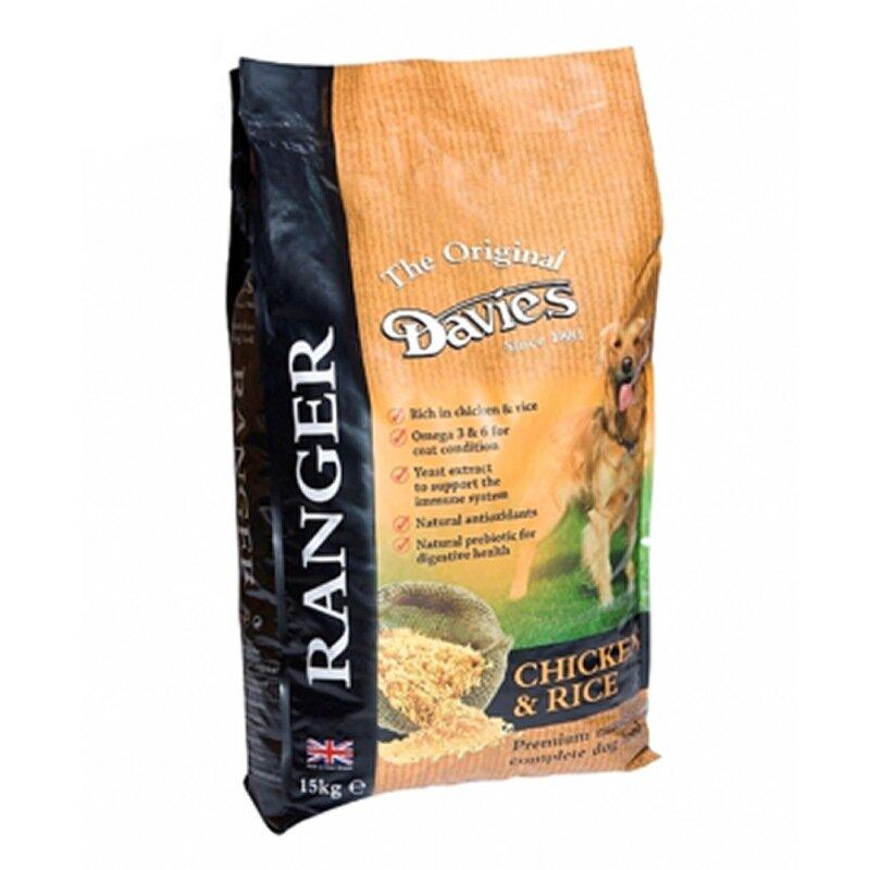 Davies Ranger Adult Chicken & Rice 15kg PMP £29.99 - North East Pet Shop Davies