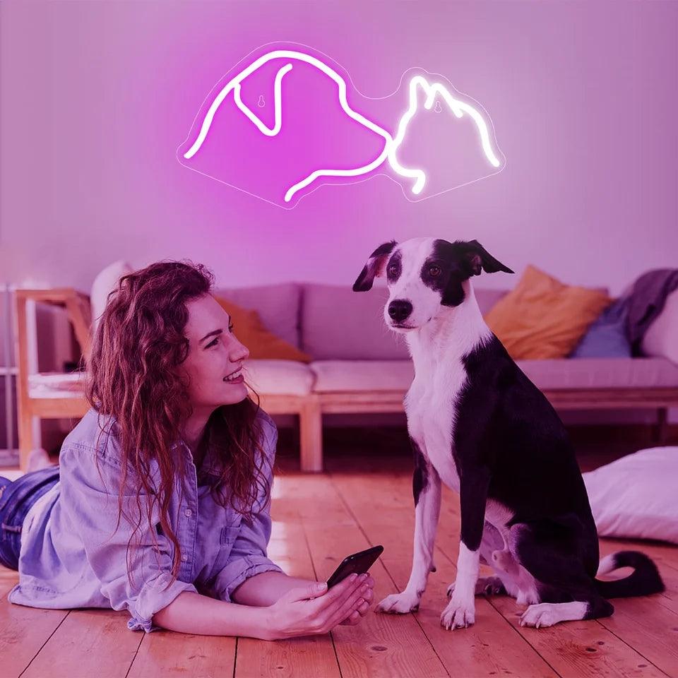 Dog & Cat LED Neon Strip Wall Light - North East Pet Shop North East Pet Shop 