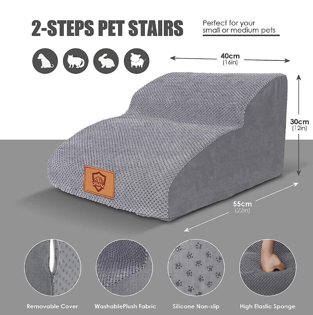 Dog Stairs for Bed/Sofa, 2-Steps High Density Foam Pet Stairs - North East Pet Shop North East Pet Shop