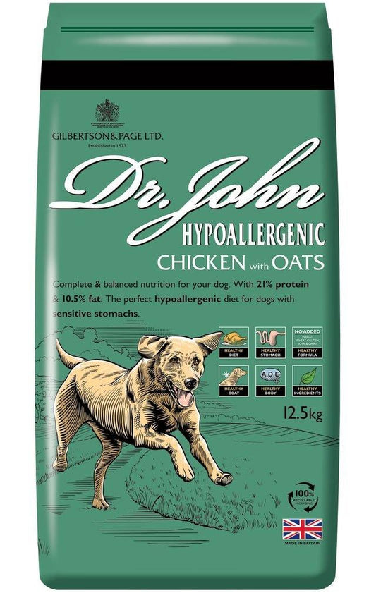 Dr John Hypoallergenic Chicken with Oats 12.5kg - North East Pet Shop Dr John