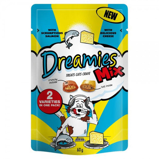 Dreamies Mix Salmon & Cheese 8x60g - North East Pet Shop Dreamies