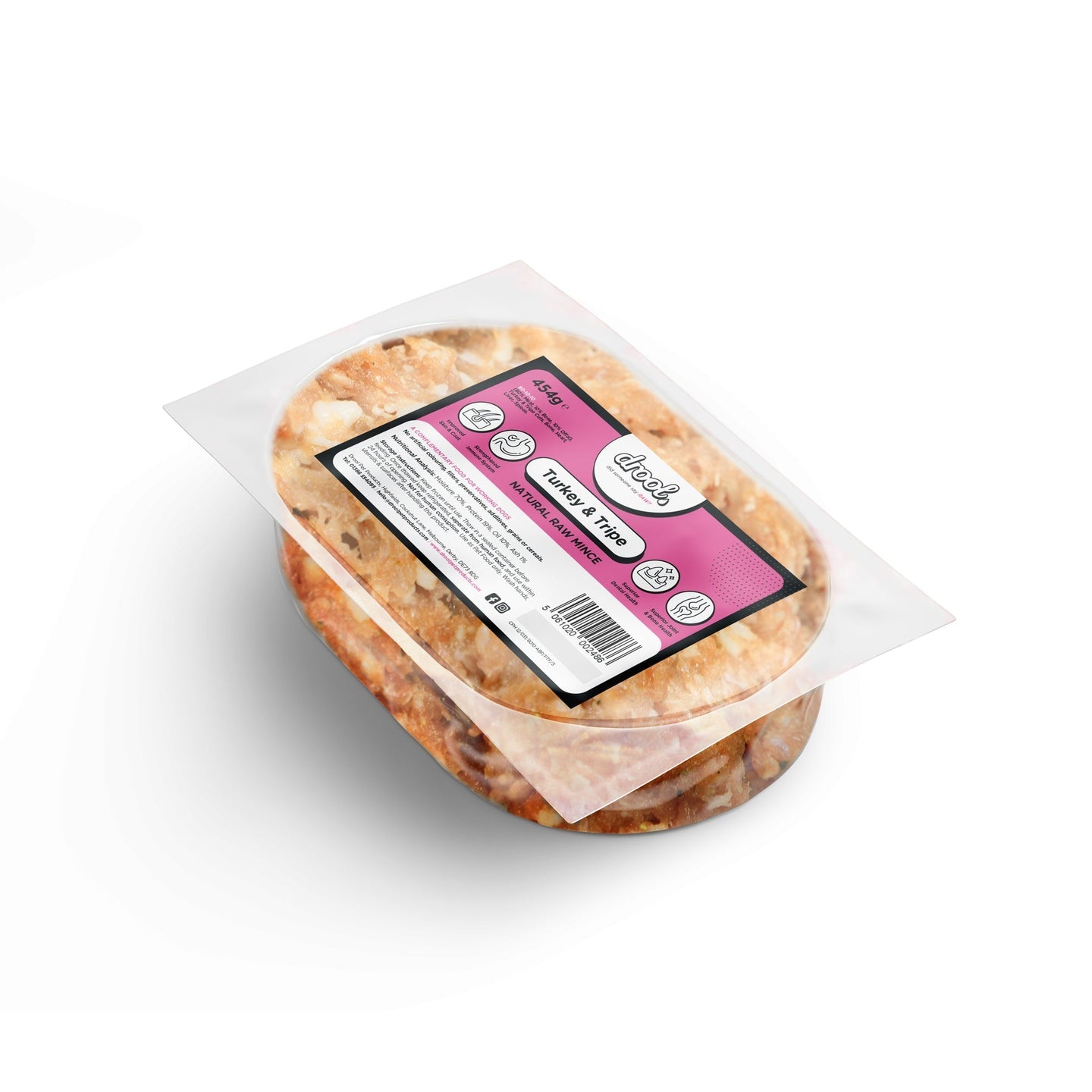 Drool Mince Standard Turkey & Tripe 454g - North East Pet Shop Drool