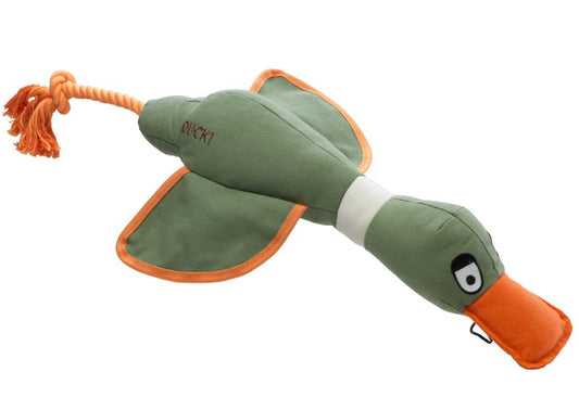 House of Paws Canvas Duck Thrower Khaki Dog Toy