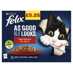 ELIX As Good As it Looks Meaty Selection in Jelly Wet Cat Food 48 x 85g - North East Pet Shop Felix