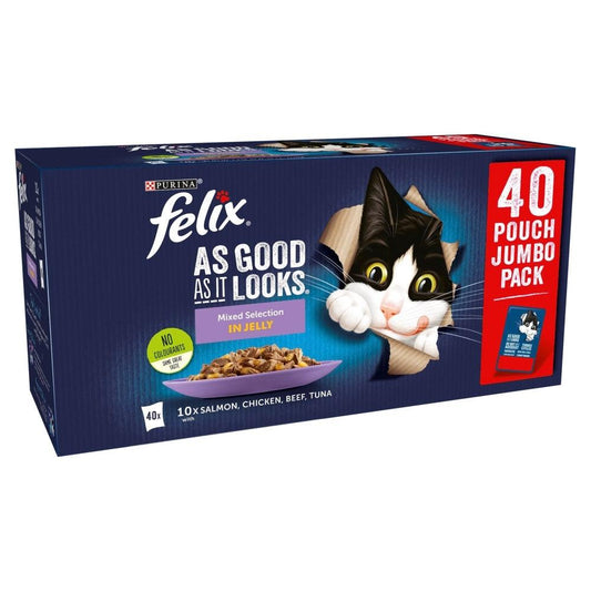 elix Pouch As Good As It Looks Mixed Selection 40 x 100g - North East Pet Shop Felix