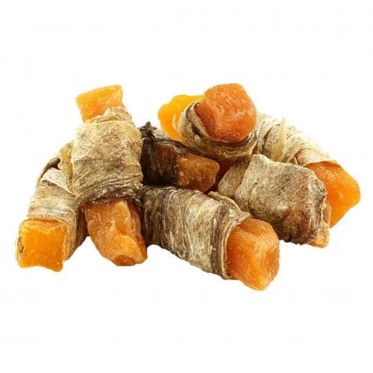 Elkwood Sweet Potato Strips Wrapped With Fish Skin - North East Pet Shop Elkwood