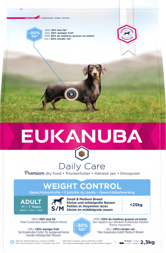 Eukanuba Daily Care Weight Control Small Medium Breed 2.3kg - North East Pet Shop Eukanuba
