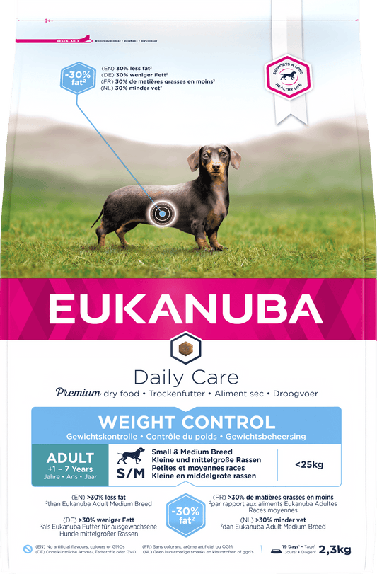 Eukanuba D/Care Weight Cont S/M 3x2.3kg - North East Pet Shop Eukanuba