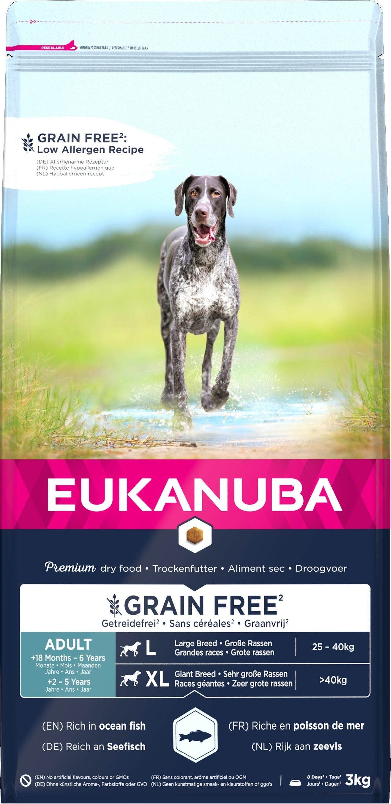 Eukanuba Grain Free Ocean Fish Adult Large 3x3kg - North East Pet Shop Eukanuba