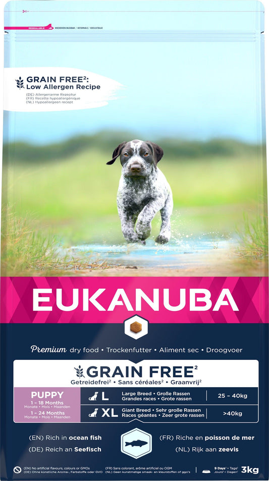 Eukanuba Grain Free OCean Fish Puppy Large 3x3kg - North East Pet Shop Eukanuba