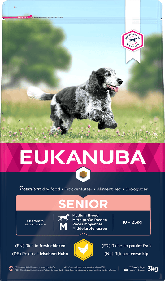 Eukanuba Senior Med Brd Chicken 3x3kg - North East Pet Shop Eukanuba