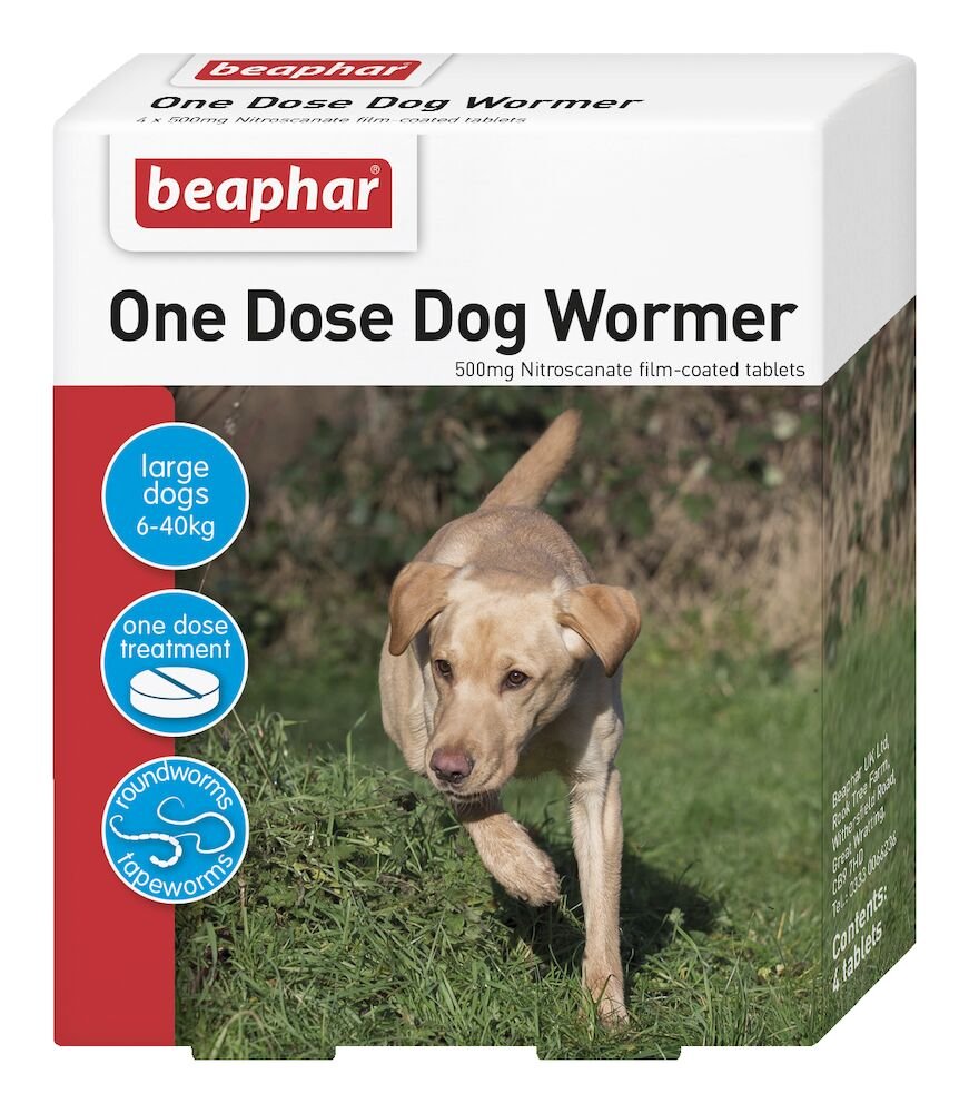 Beaphar One Dose Worming Tablets Large Dogs (20-40kg) 4 Tablets