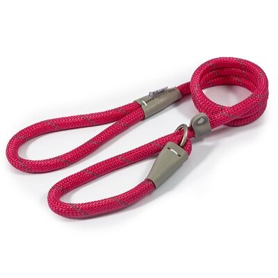 Ancol Viva Rope Reflective Slip Lead Pink 12mm x 1.2m