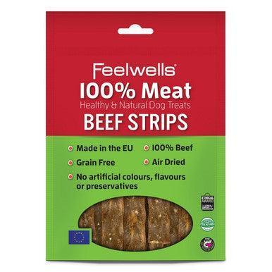 Feelwells 100% Meat Treats Beef Strips 100g - North East Pet Shop Feelwells