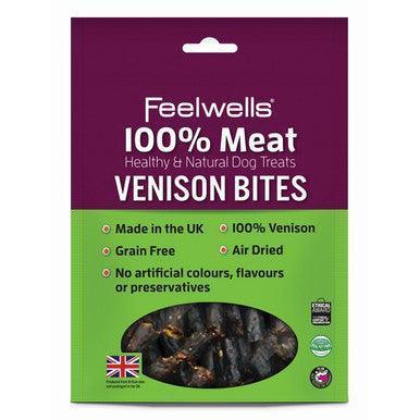 Feelwells 100% Meat Treats Venison Bites 100g - North East Pet Shop Feelwells