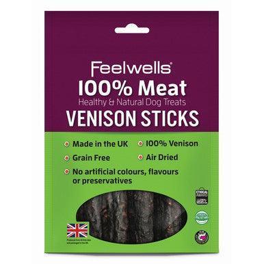 Feelwells 100% Meat Treats Venison Sticks 100g - North East Pet Shop Feelwells