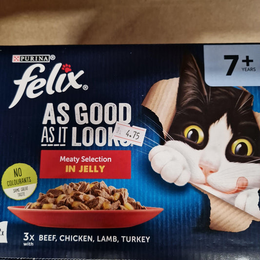 FELIX AS GOOD AS IT LOOKS 7+ Meaty Selection in Jelly - North East Pet Shop Felix