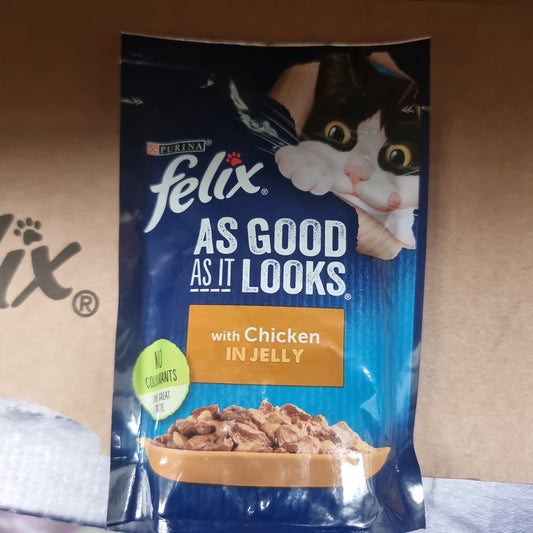 FELIX AS GOOD AS IT LOOKS Chicken in Jelly - Single Pouch - North East Pet Shop Felix