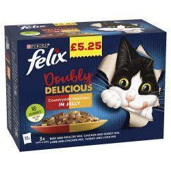 FELIX AS GOOD AS IT LOOKS DOUBLY DELICIOUS Countryside Selection in Jelly 48 PACK - North East Pet Shop Felix