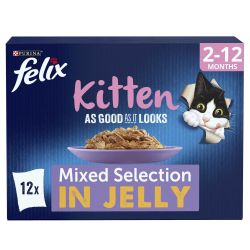 Felix As Good As It Looks Kitten Fish Selection in Jelly 48 Pack - North East Pet Shop Felix