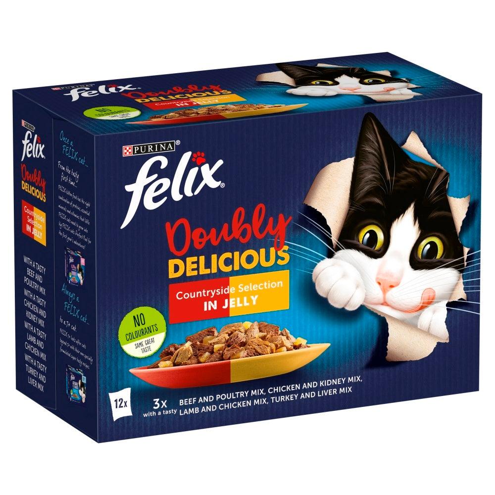 Felix Doubly Delicious Countryside Selection in Jelly 12 x 100g - North East Pet Shop Felix