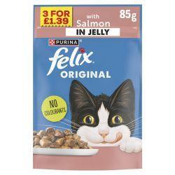 FELIX ORIGINAL Salmon In Jelly Wet Cat Food Price Marked, 85g - North East Pet Shop Felix