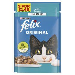 FELIX ORIGINAL Tuna In Jelly Wet Cat Food Price Marked, 100g - North East Pet Shop Felix