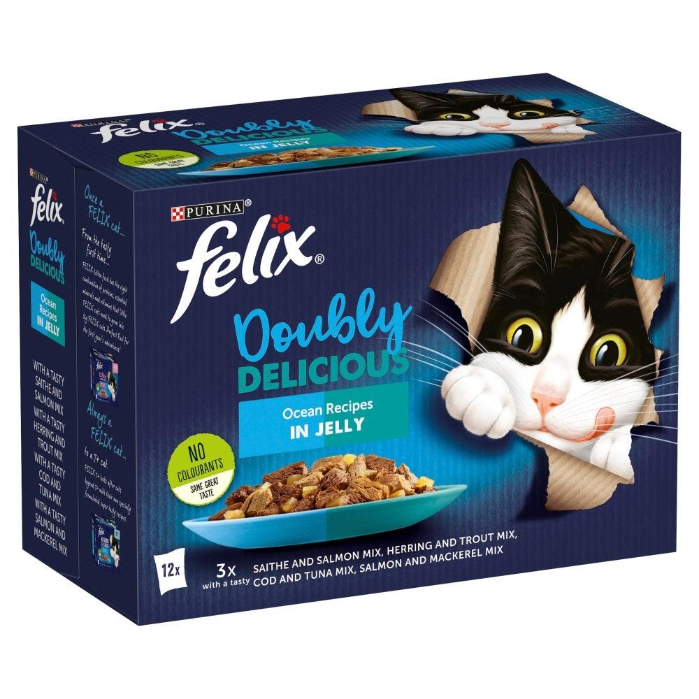 Felix Pouch As Good As It Looks Doubly Delicious Ocean Recipes in Jelly 12 x 100g - North East Pet Shop Felix