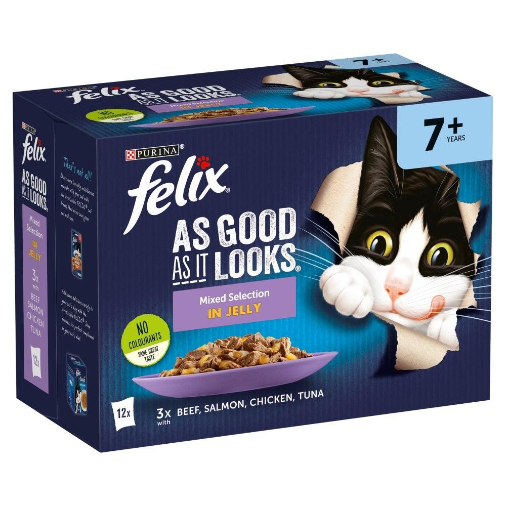 Felix Pouch As Good As It Looks Senior Mixed Selection in Jelly 12 x 100g - North East Pet Shop Felix