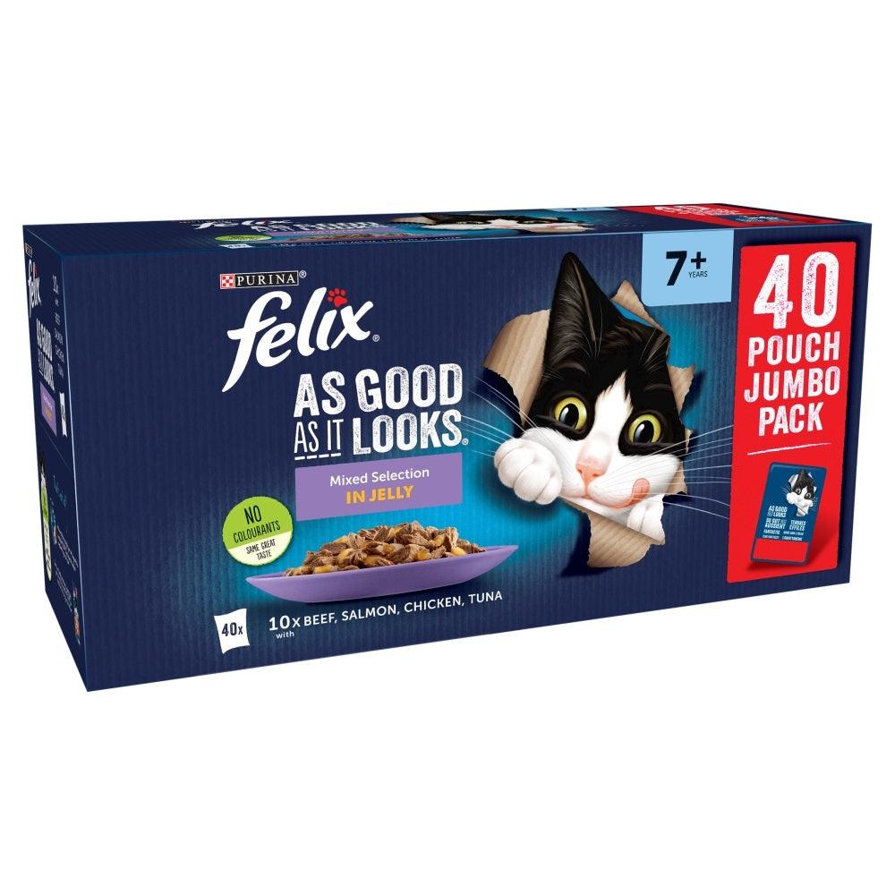 Felix Pouch As Good As It Looks Senior Mixed Selection in Jelly 40 x 100g - North East Pet Shop Felix