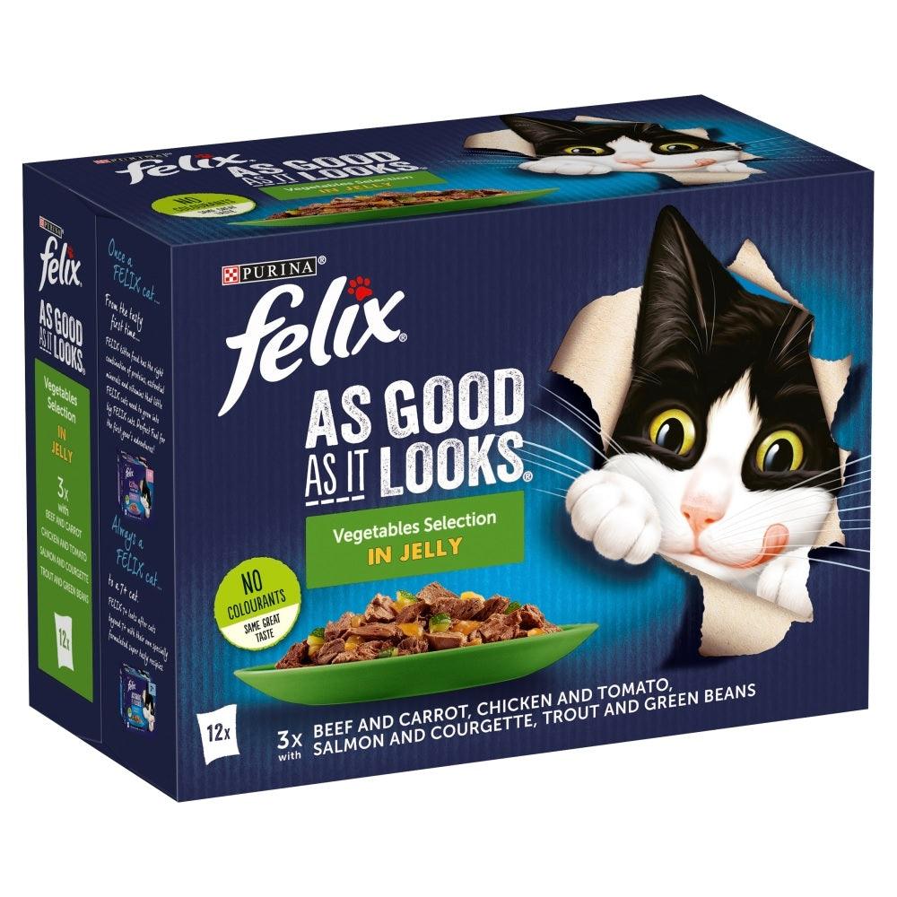 Felix Pouch As Good As It Looks Vegetable Selection 4 12 x 100g - North East Pet Shop Felix