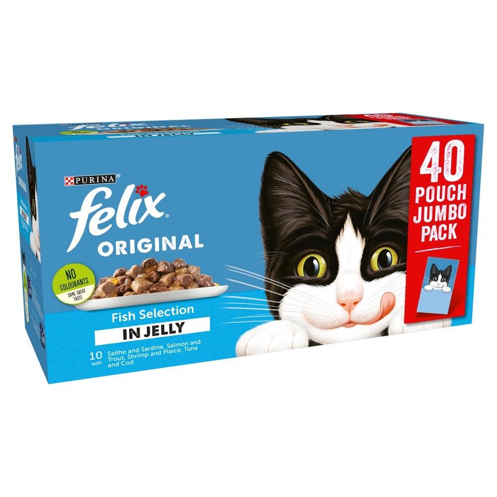 Felix Pouch Fish Selection in Jelly 40 x 100g - North East Pet Shop Felix