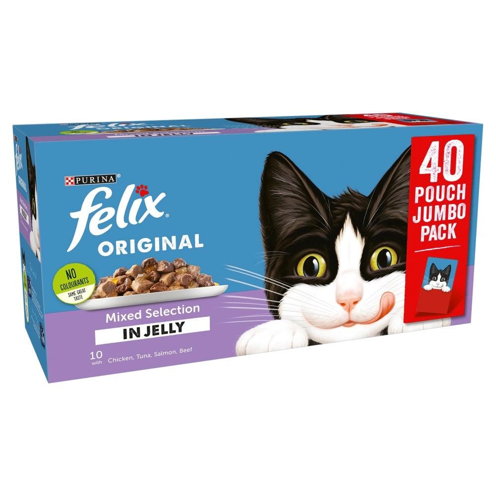 Felix Pouch Mixed Selection in Jelly 40 x 100g - North East Pet Shop Felix